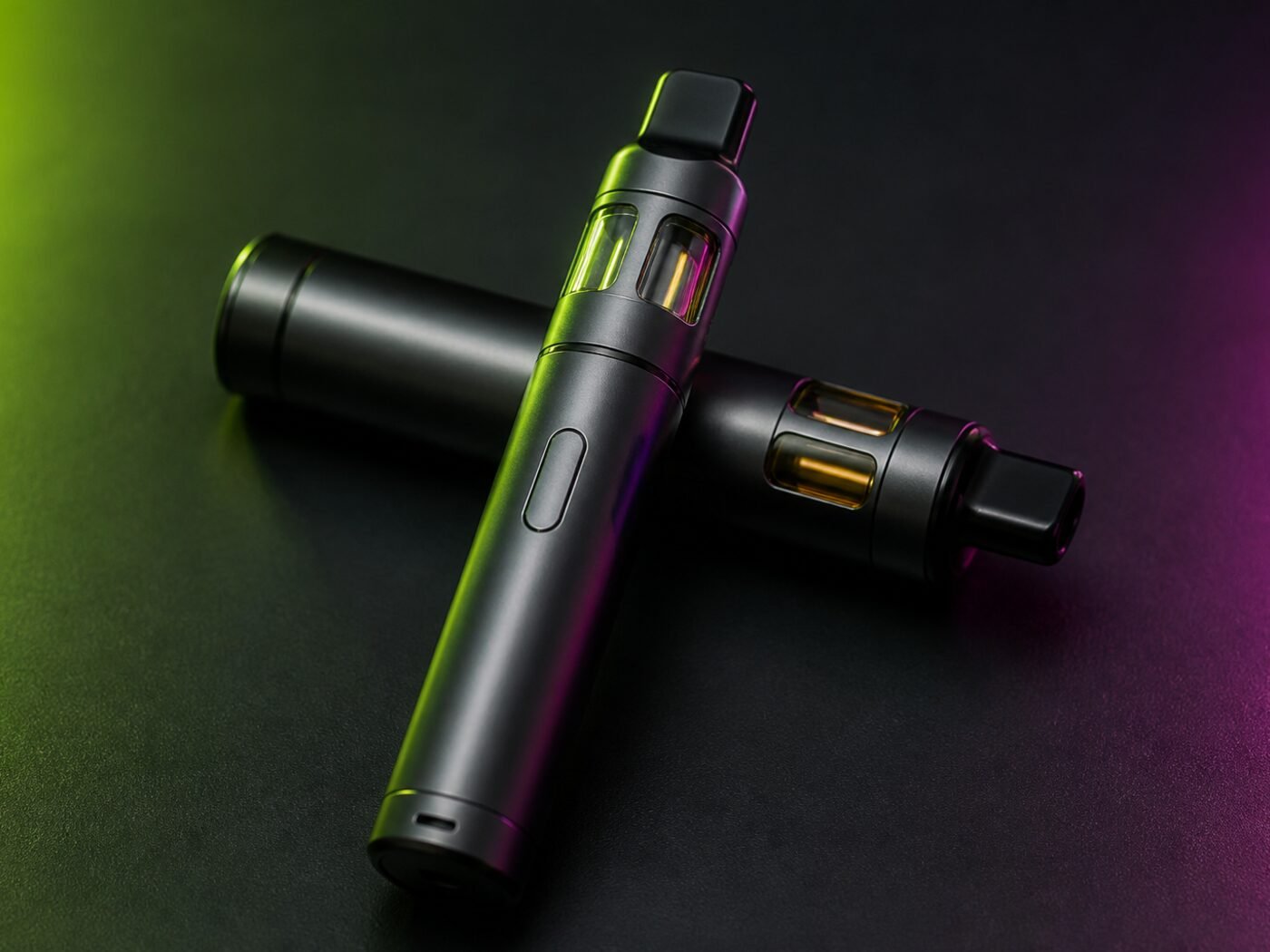 Studio shot of dual-chamber vape pens