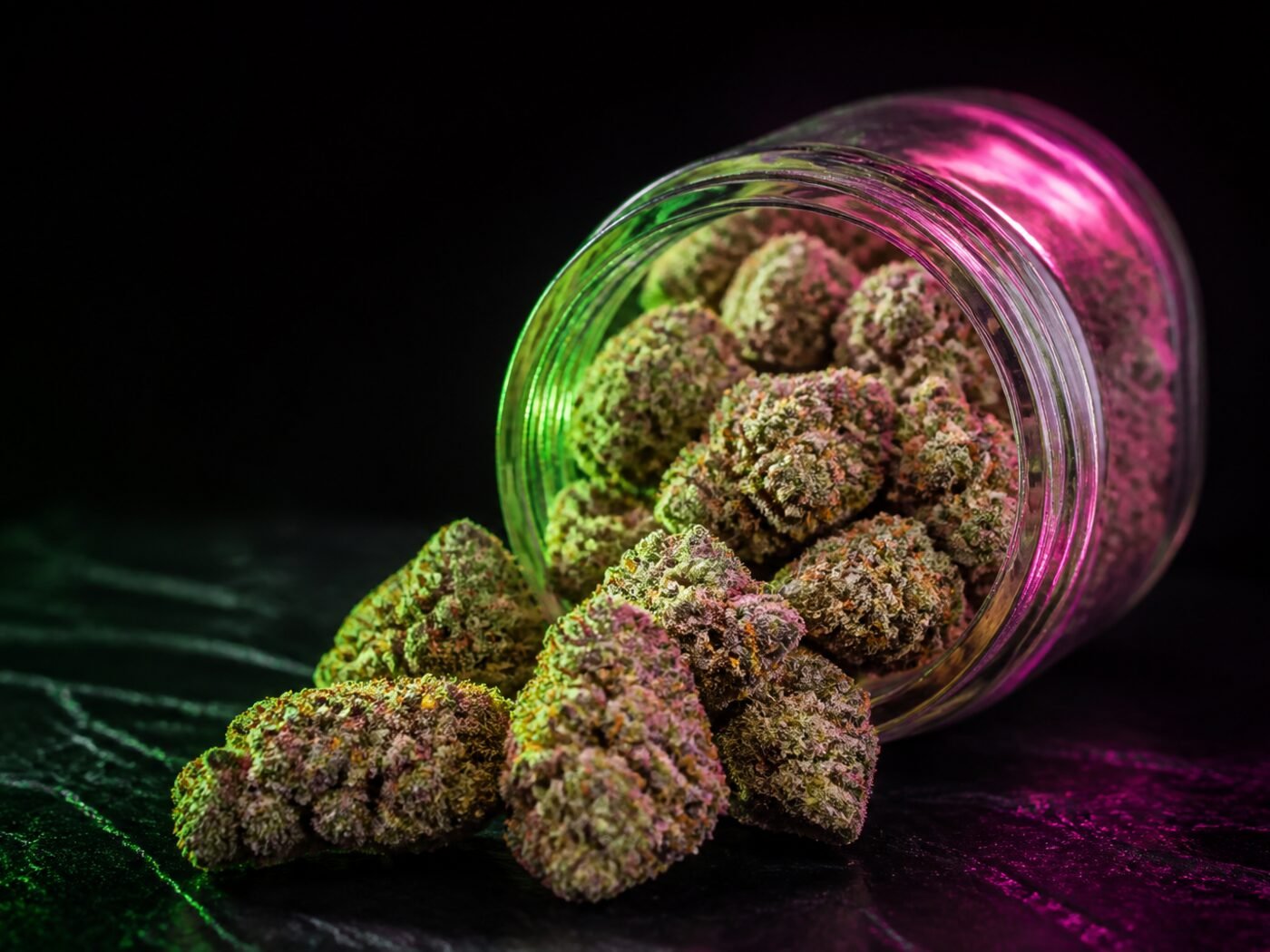Studio catalog shot of dense flower in a glass jar