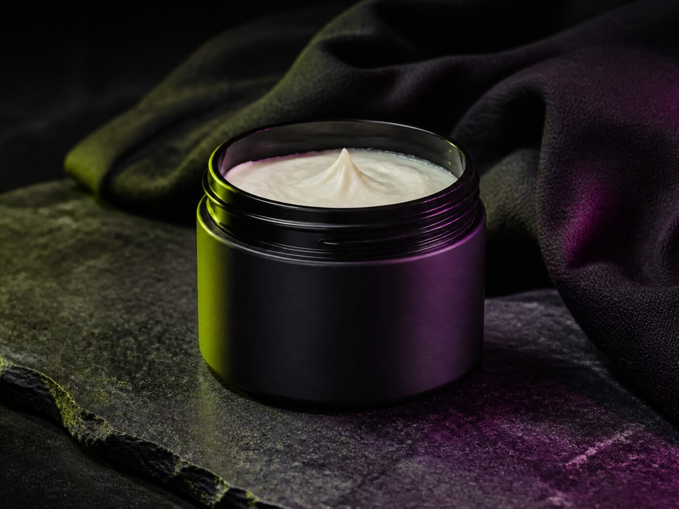 Studio shot of topical cream jar